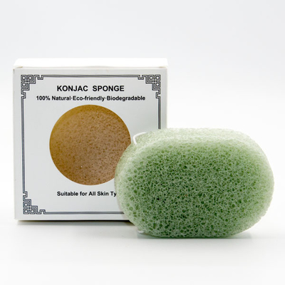 EN71 Oval Green Tea Konjac Sponge